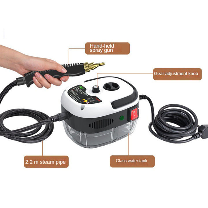 2500W HIGH-PRESSURE STEAM CLEANER - 6 SETTINGS FOR HOME & KITCHEN-White-Nora Luxe