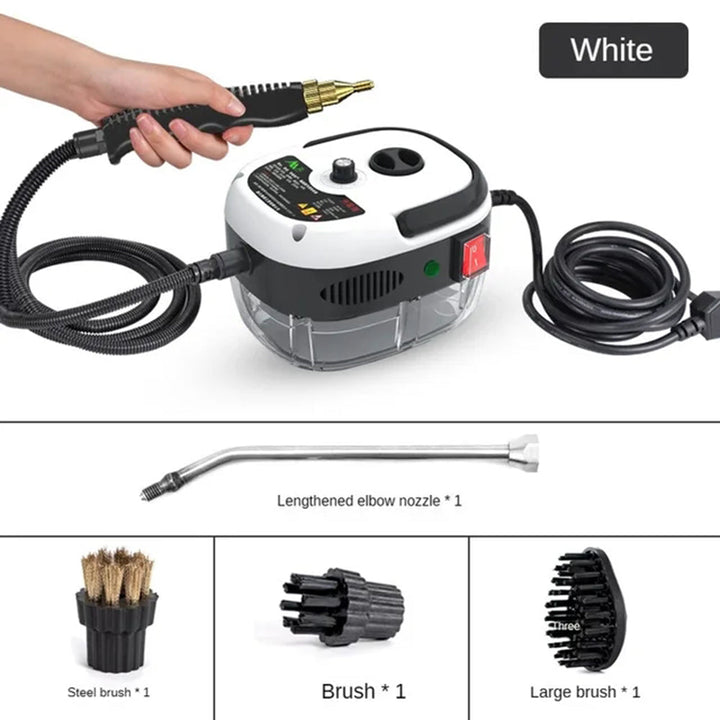 2500W HIGH-PRESSURE STEAM CLEANER - 6 SETTINGS FOR HOME & KITCHEN-White-Nora Luxe