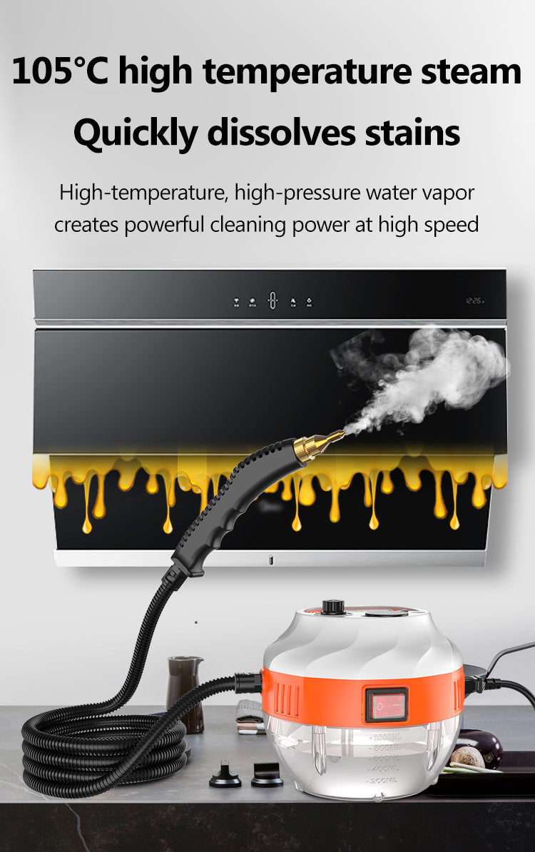 2800W HIGH-PRESSURE STEAM CLEANER - HOME APPLIANCE FOR KITCHEN AND CAR-Orange-Nora Luxe