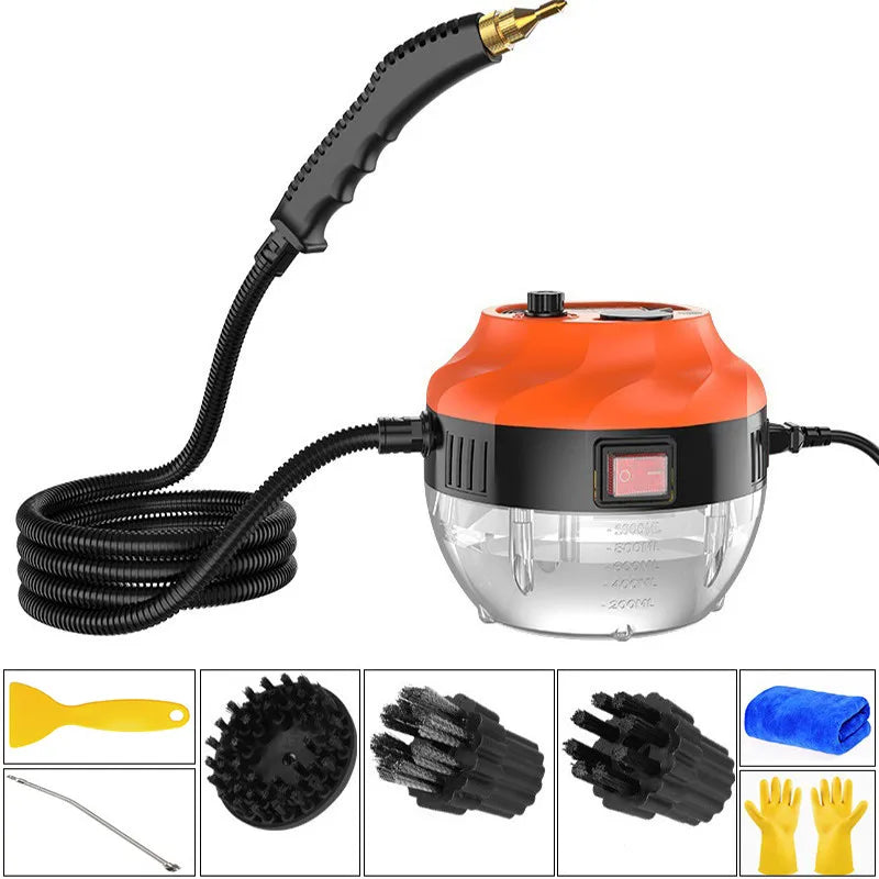 2800W HIGH-PRESSURE STEAM CLEANER - HOME APPLIANCE FOR KITCHEN AND CAR-Orange-Nora Luxe