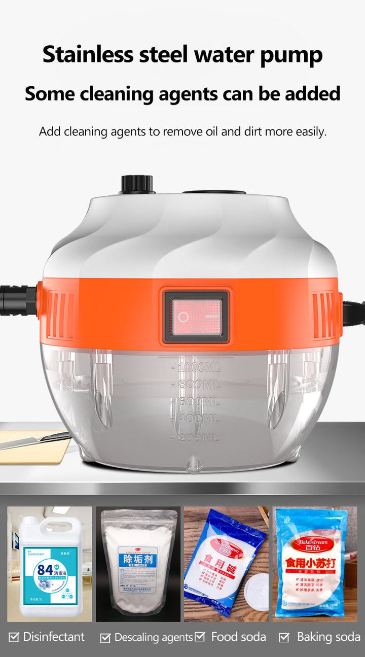 2800W HIGH-PRESSURE STEAM CLEANER - HOME APPLIANCE FOR KITCHEN AND CAR-Orange-Nora Luxe