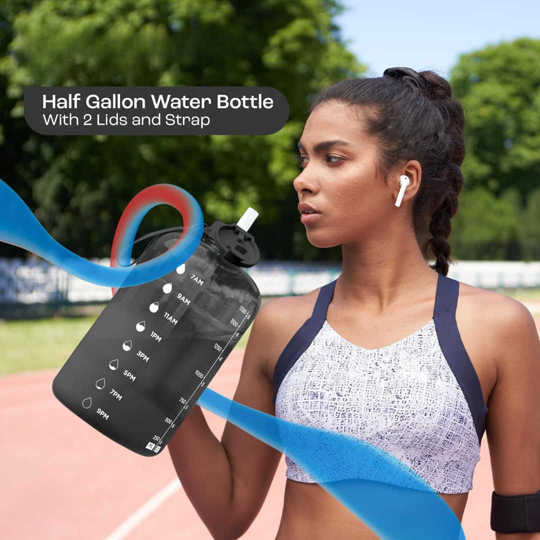 2L Water Bottle with Time Marking – BPA-free-1.2L-Aqua-Nora Luxe