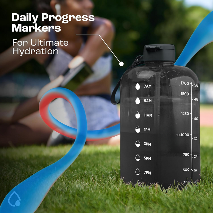 2L Water Bottle with Time Marking – BPA-free-1.2L-Aqua-Nora Luxe