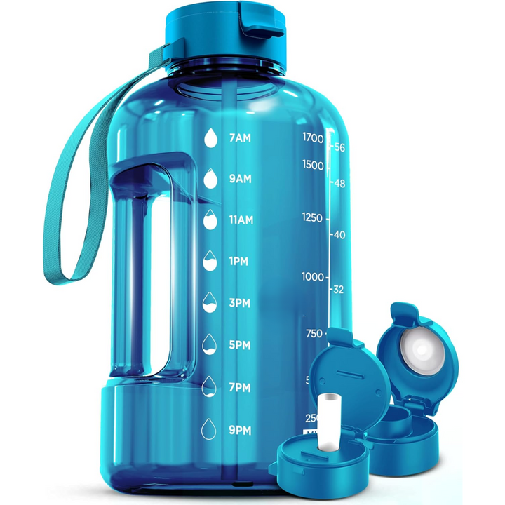 2L Water Bottle with Time Marking – BPA-free-1.2L-Aqua-Nora Luxe