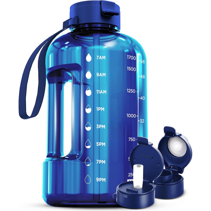 2L Water Bottle with Time Marking – BPA-free-1.2L-Blue-Nora Luxe