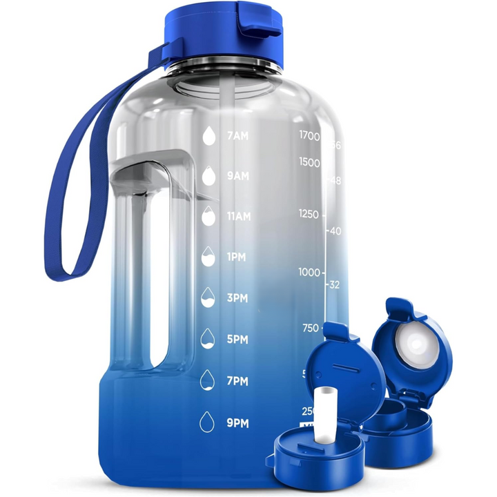 2L Water Bottle with Time Marking – BPA-free-1.2L-Blue sky-Nora Luxe