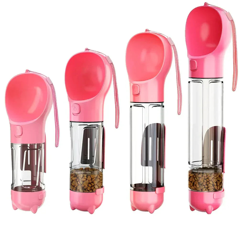 3-in-1 Dog Water Bottle - AdventureBuddy-Pink-10 fl oz-Nora Luxe