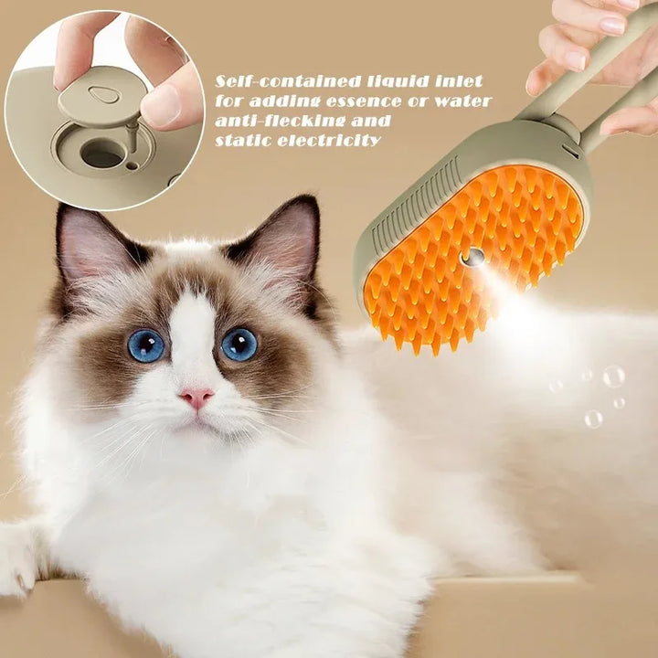3-in-1 Electric Steam Brush for Pets - SteamPet-Khaki-Nora Luxe
