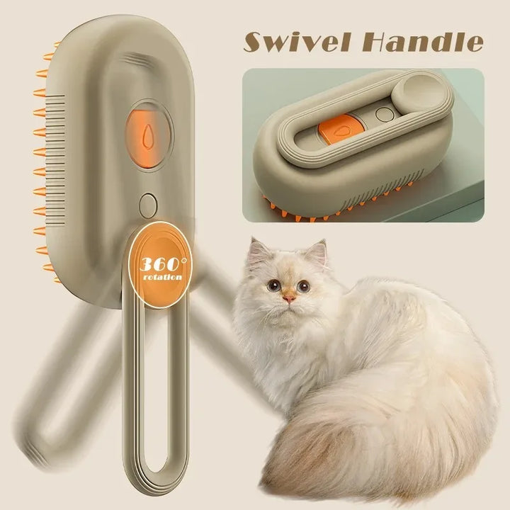 3-in-1 Electric Steam Brush for Pets - SteamPet-Khaki-Nora Luxe