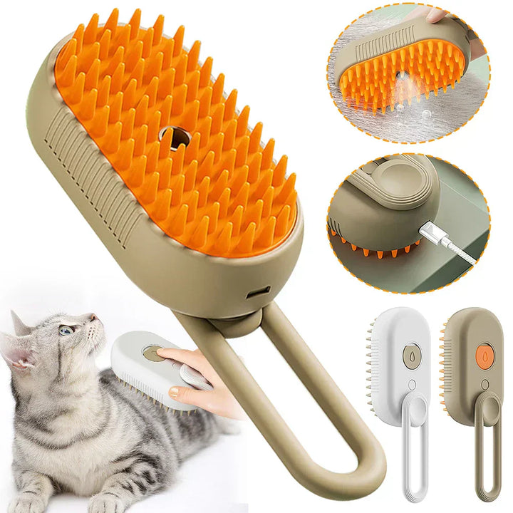 3-in-1 Electric Steam Brush for Pets - SteamPet-Khaki-Nora Luxe