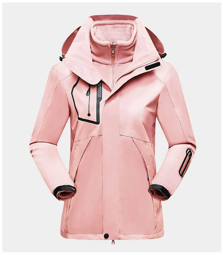 3-in-1 Outdoor Protective Jacket for Women - Luna-Pink-M-Nora Luxe