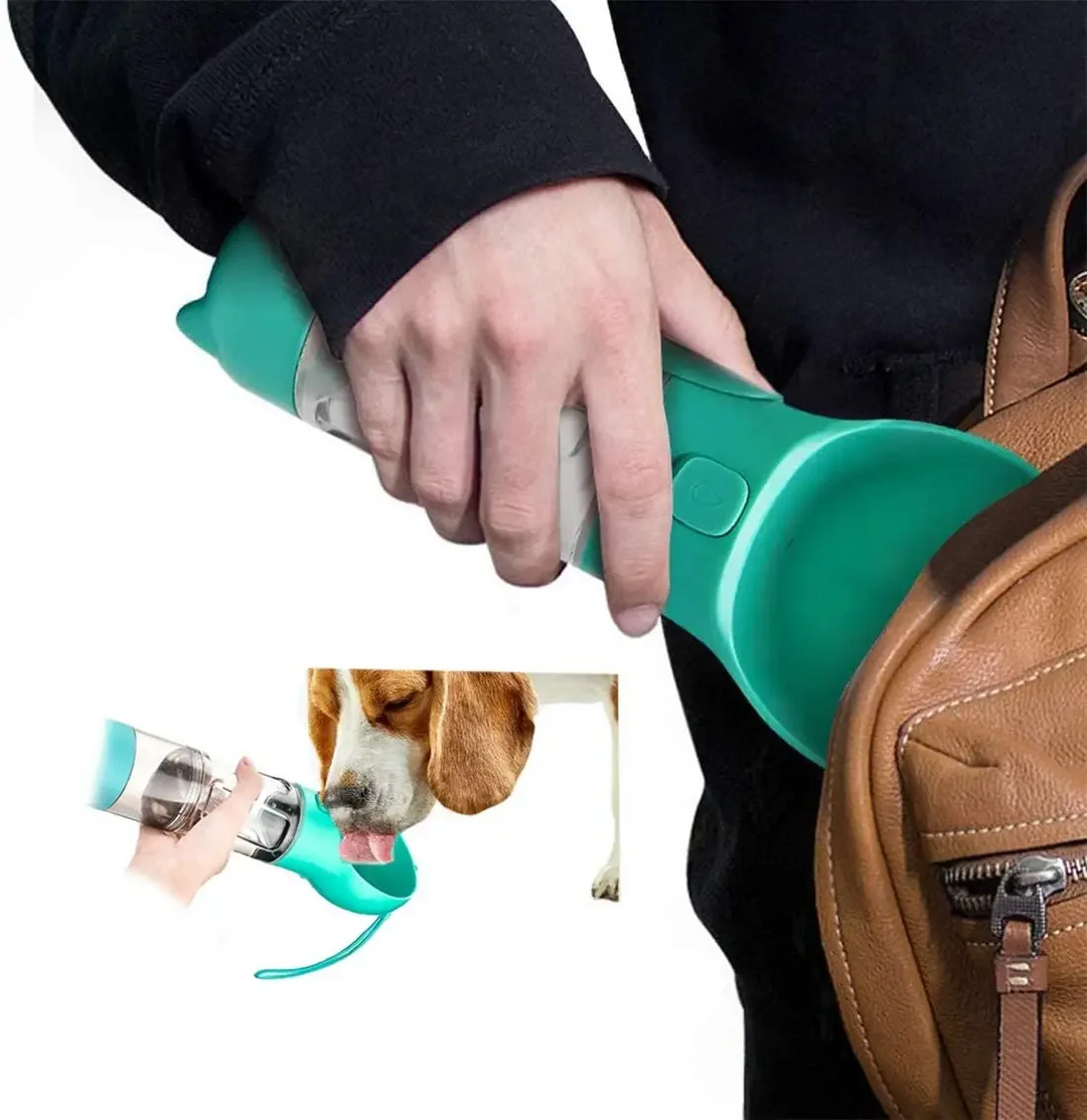3-in-1 Portable Water Bottle for Pets - PawHydrate Pro-Blue-300ml-Nora Luxe