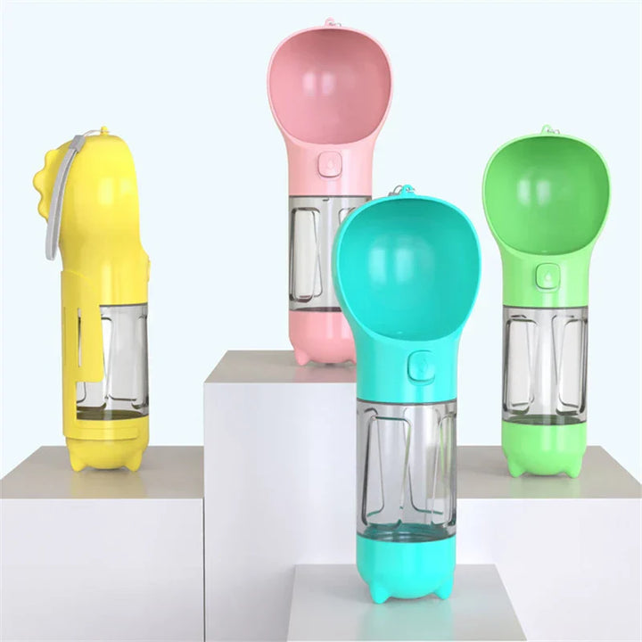 3-in-1 Portable Water Bottle for Pets - PawHydrate Pro-Pink-300ml-Nora Luxe