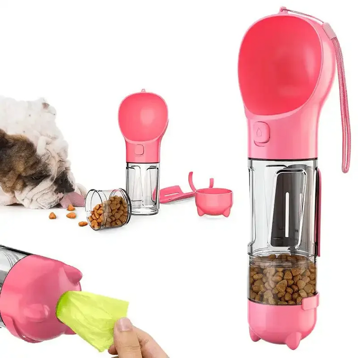 3-in-1 Portable Water Bottle for Pets - PawHydrate Pro-Pink-300ml-Nora Luxe