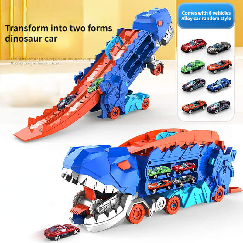 3-in-1 Race Truck for Kids - T-Rex Transporter-With 4 cars-Nora Luxe