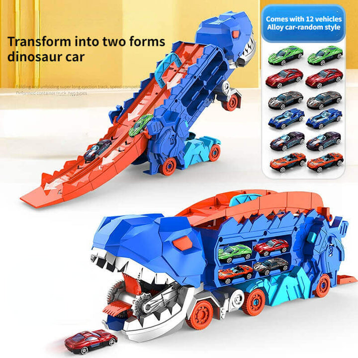 3-in-1 Race Truck for Kids - T-Rex Transporter-With 4 cars-Nora Luxe