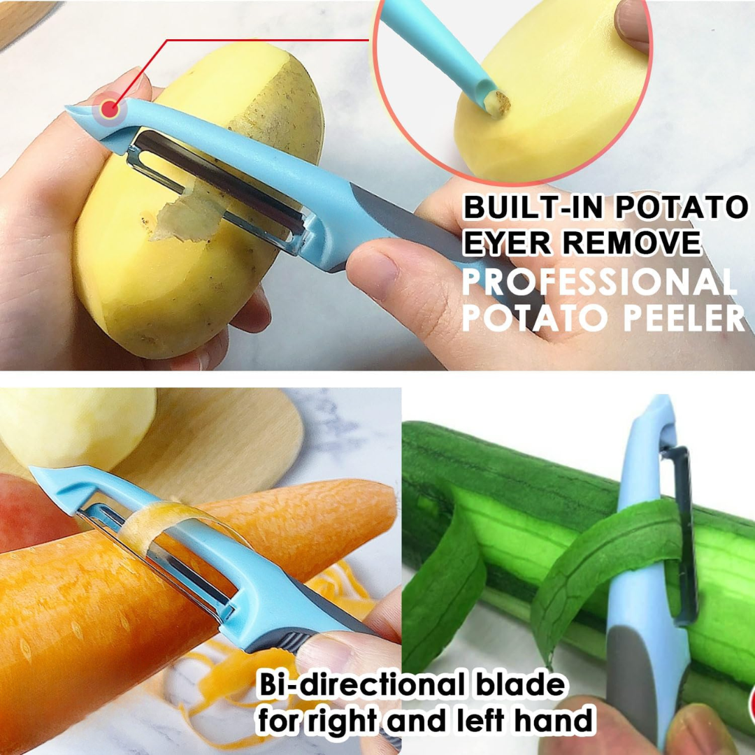 3-in-1 Vegetable Peeler with Julienne Blade-Nora Luxe