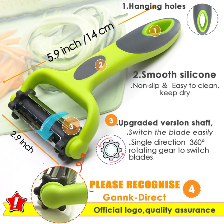 3-in-1 Vegetable Peeler with Julienne Blade-Nora Luxe