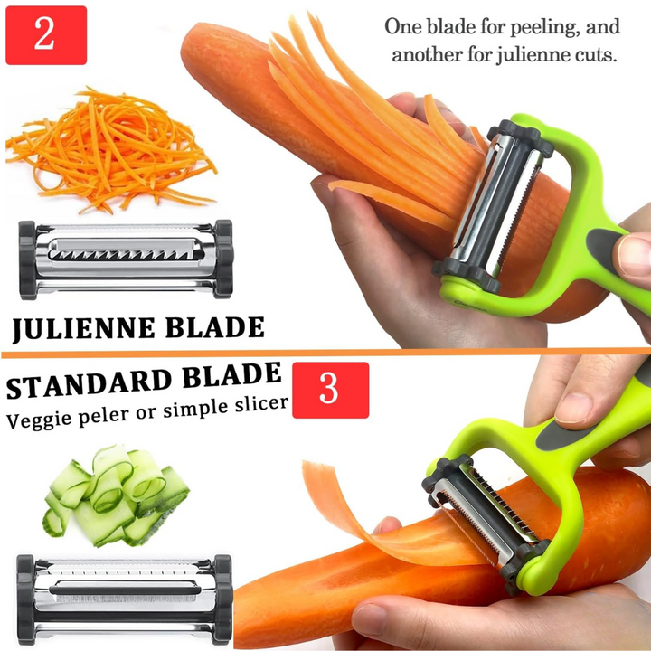 3-in-1 Vegetable Peeler with Julienne Blade-Nora Luxe