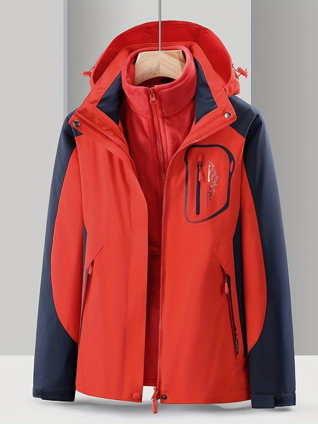 3-in-1 Waterproof Jacket - Nora-Red-XS-Nora Luxe
