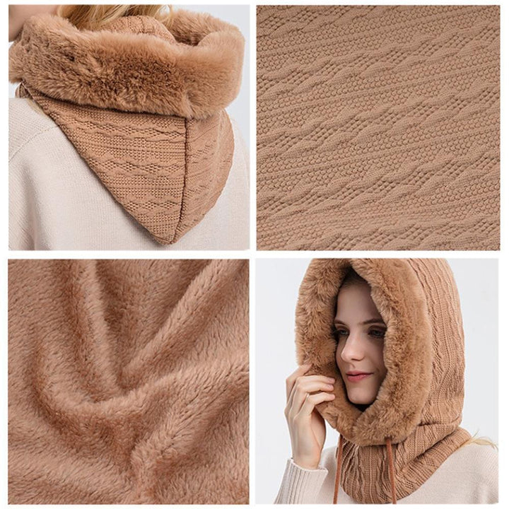 3-in-1 Winter Scarf and Hat for Women - Isabella-Black-Nora Luxe