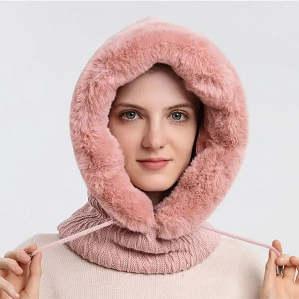 3-in-1 Winter Scarf and Hat for Women - Isabella-Black-Nora Luxe