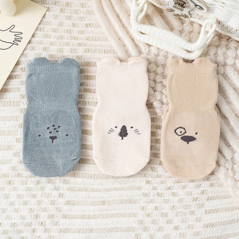 3-Pack Anti-Slip Baby Socks with Rubber Grips-Set B-0-1 year (S)-Nora Luxe