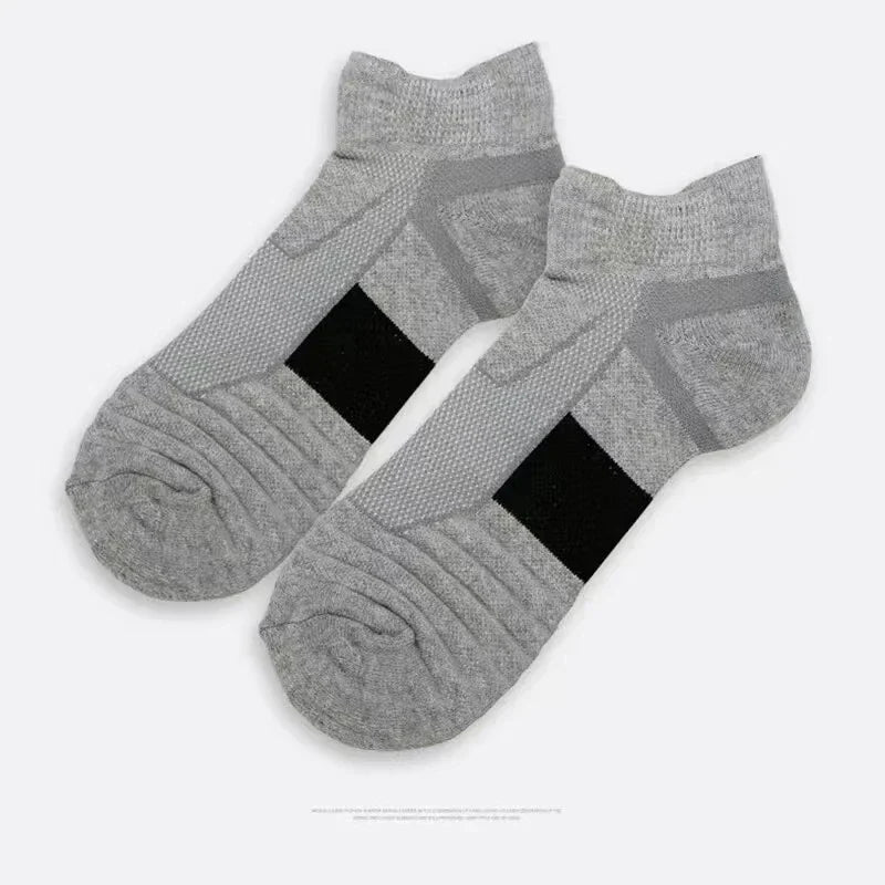 3 Pairs Breathable Mesh Terry Sports Socks - CoolStep-Black-Nora Luxe