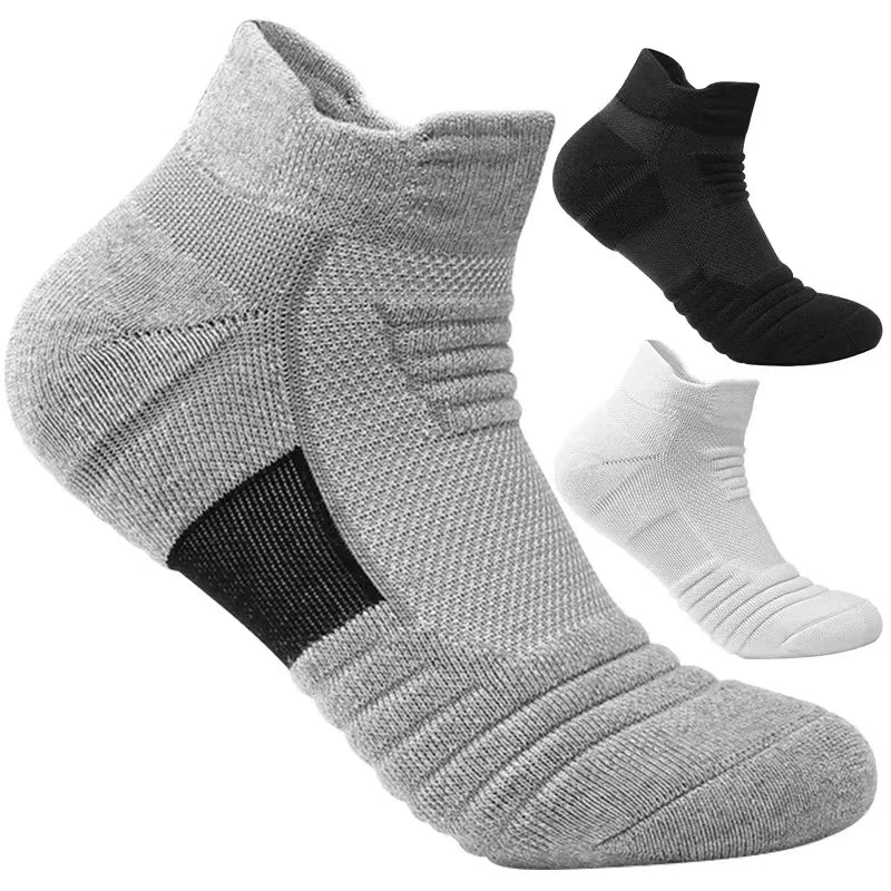 3 Pairs Breathable Mesh Terry Sports Socks - CoolStep-Black-Nora Luxe