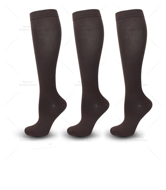 3 Pairs of Knee-High Compression Socks - FitSupport-3 Pairs Brown-S-M (3.0-5.5)-Nora Luxe
