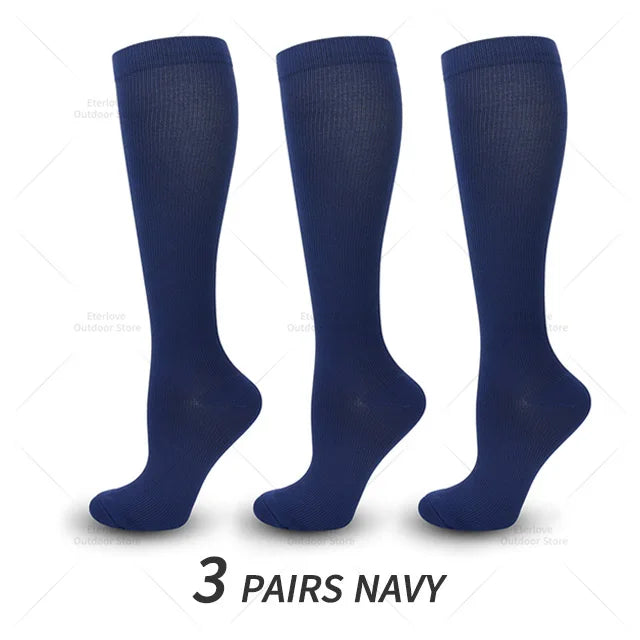 3 Pairs of Knee-High Compression Socks - FitSupport-3 Pairs Gray-S-M (3.0-5.5)-Nora Luxe