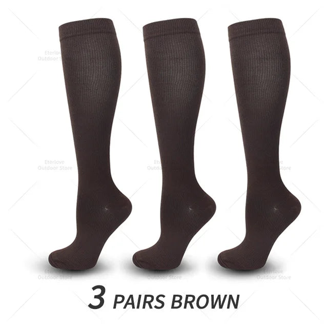3 Pairs of Knee-High Compression Socks - FitSupport-3 Pairs Gray-S-M (3.0-5.5)-Nora Luxe