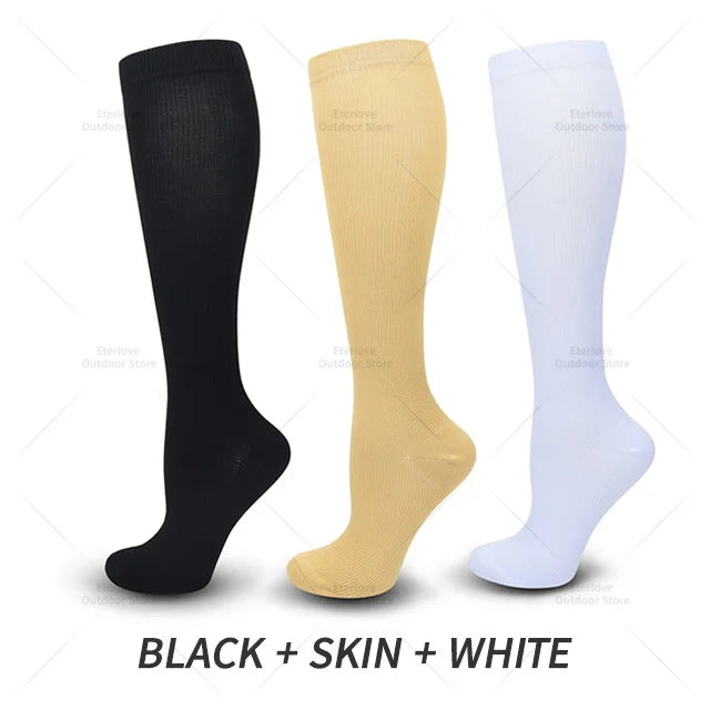 3 Pairs of Knee-High Compression Socks - FitSupport-3 Pairs Gray-S-M (3.0-5.5)-Nora Luxe