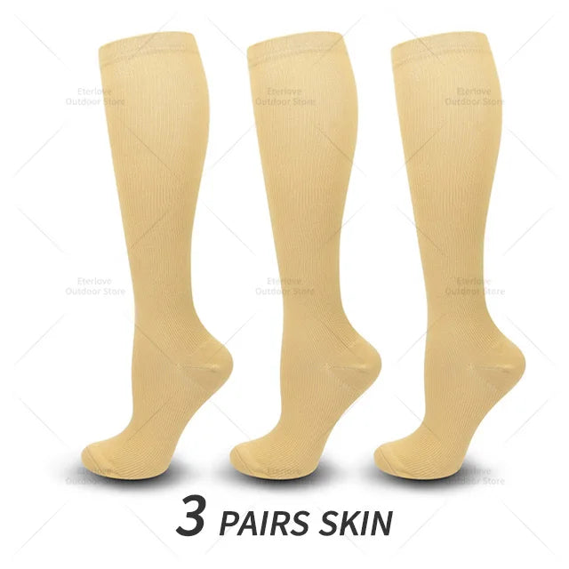 3 Pairs of Knee-High Compression Socks - FitSupport-3 Pairs Gray-S-M (3.0-5.5)-Nora Luxe