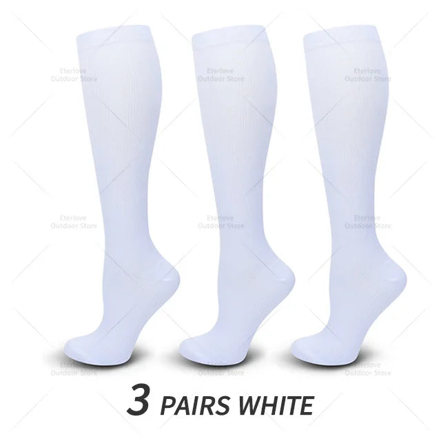 3 Pairs of Knee-High Compression Socks - FitSupport-3 Pairs Gray-S-M (3.0-5.5)-Nora Luxe