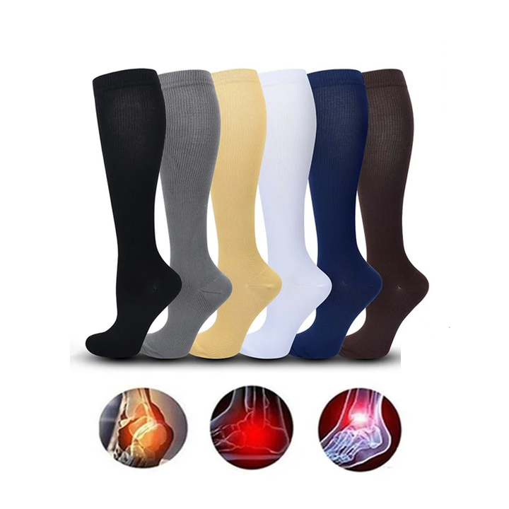 3 Pairs of Knee-High Compression Socks - FitSupport-3 Pairs Gray-S-M (3.0-5.5)-Nora Luxe
