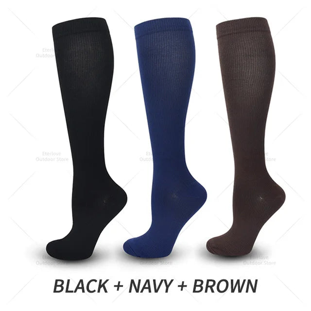 3 Pairs of Knee-High Compression Socks - FitSupport-3 Pairs Gray-S-M (3.0-5.5)-Nora Luxe