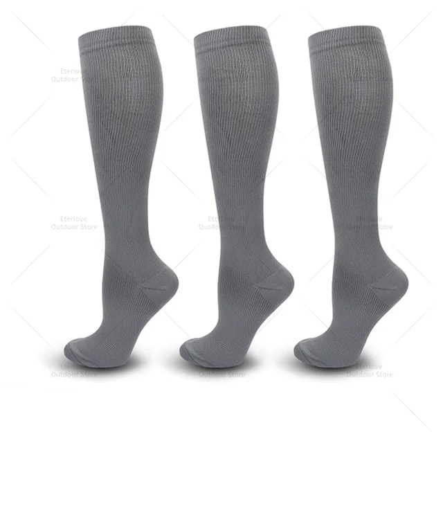 3 Pairs of Knee-High Compression Socks - FitSupport-3 Pairs Gray-S-M (3.0-5.5)-Nora Luxe