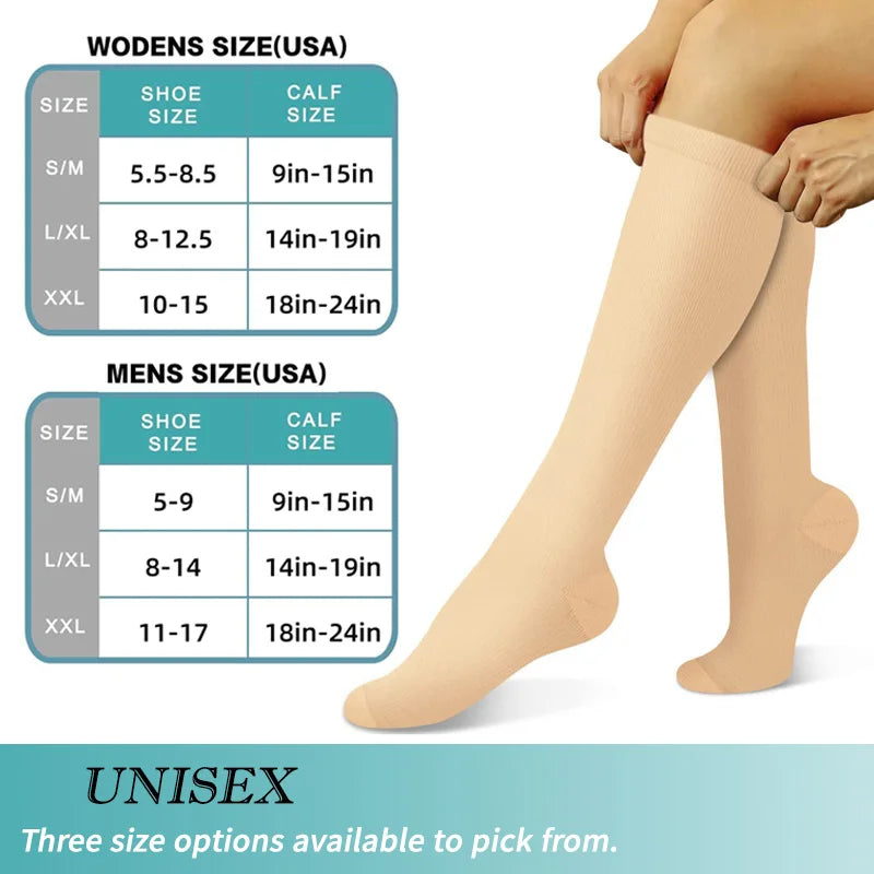 3 Pairs of Knee-High Compression Socks - FitSupport-3 Pairs Gray-S-M (3.0-5.5)-Nora Luxe