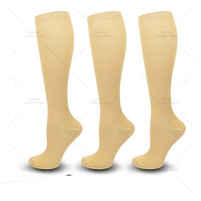 3 Pairs of Knee-High Compression Socks - FitSupport-3 Pairs Skin Color-S-M (3.0-5.5)-Nora Luxe