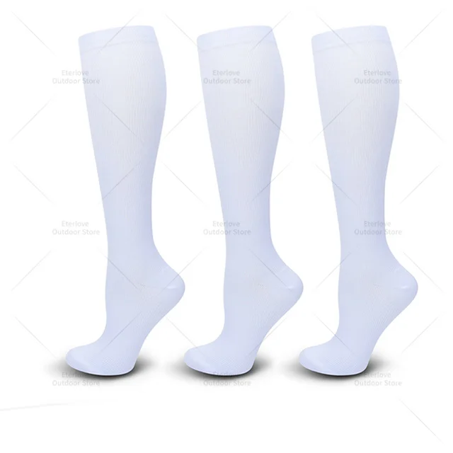 3 Pairs of Knee-High Compression Socks - FitSupport-3 Pairs White-S-M (3.0-5.5)-Nora Luxe