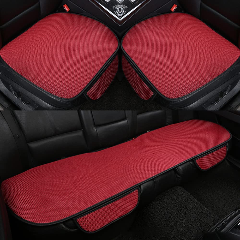 3-Piece Anti-Slip Car Seat Covers with Massage Effect – CoolRide-Red-Nora Luxe