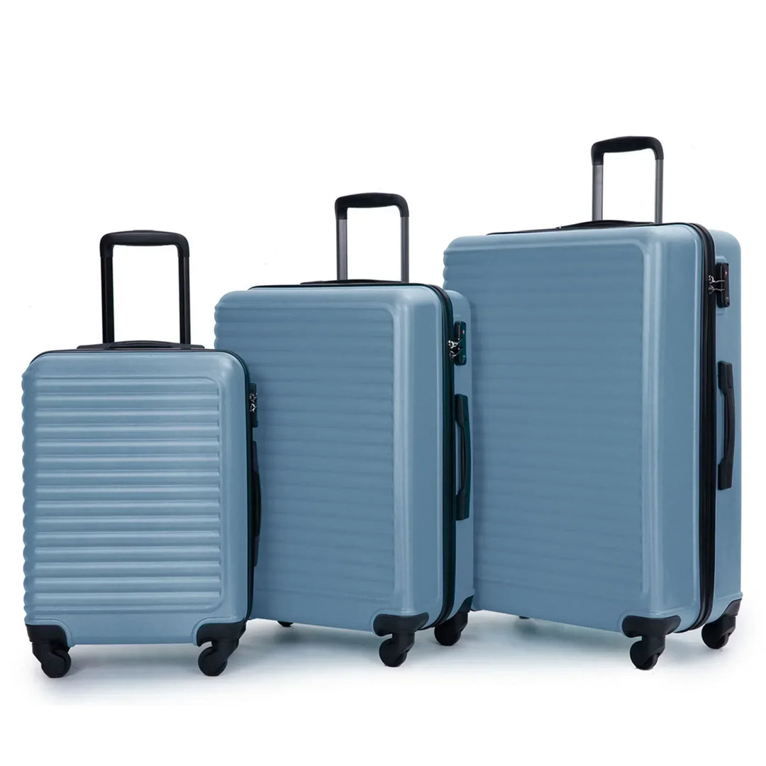 3-Piece Blue ABS Hard Shell Luggage Set – Belgrade-Nora Luxe
