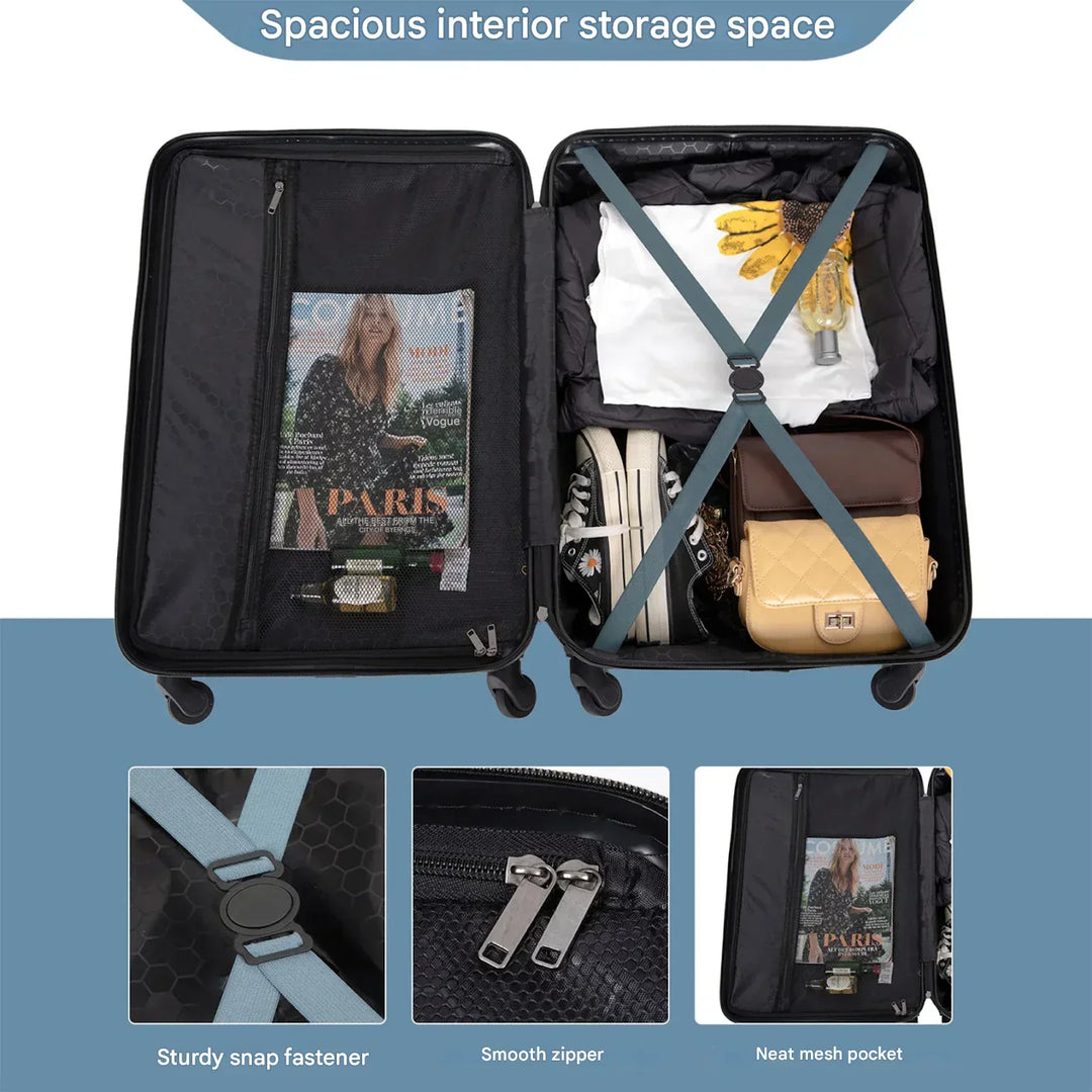 3-Piece Blue ABS Hard Shell Luggage Set – Belgrade-Nora Luxe