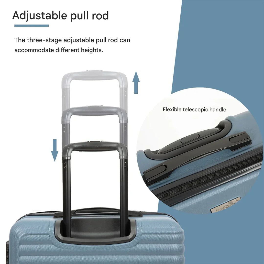 3-Piece Blue ABS Hard Shell Luggage Set – Belgrade-Nora Luxe