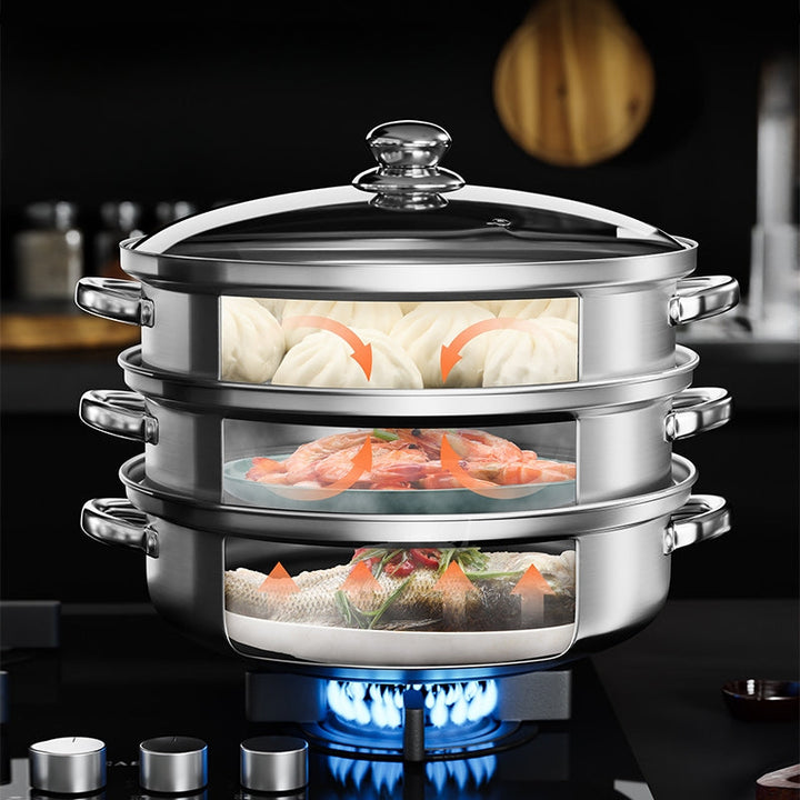 3-Tier Food Steamer - NutriSteam-Nora Luxe
