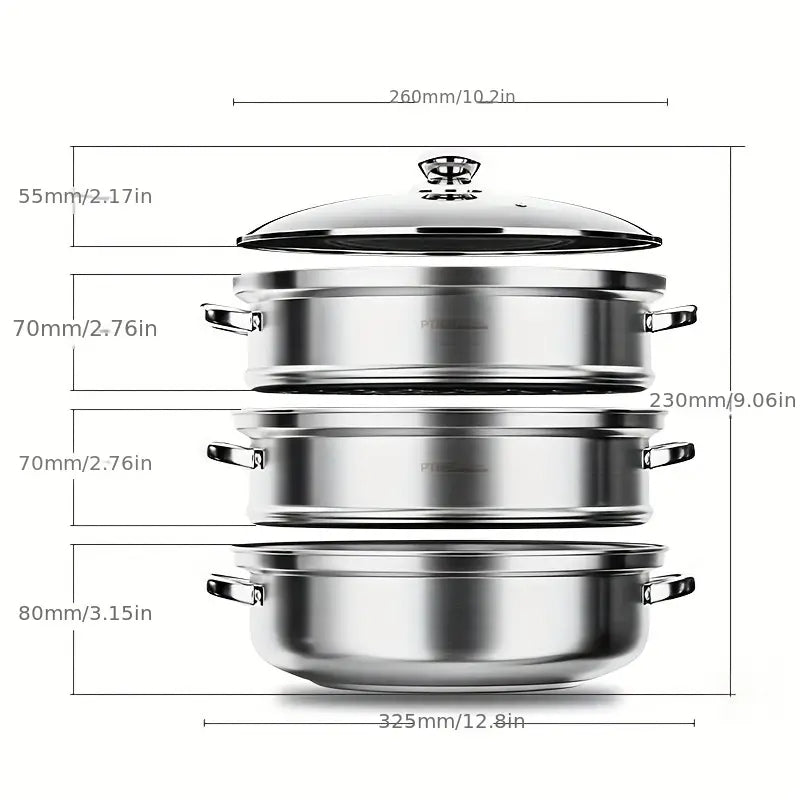 3-Tier Food Steamer - NutriSteam-Nora Luxe