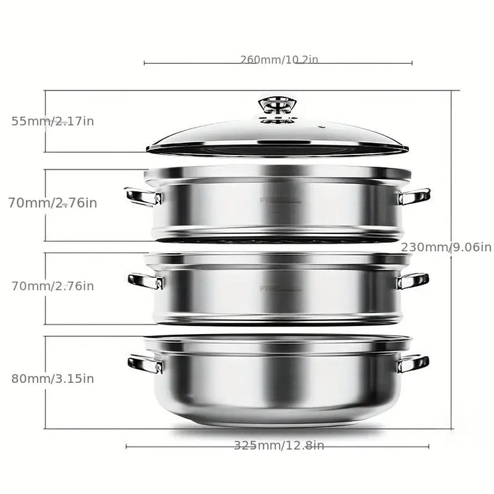 3-Tier Food Steamer - NutriSteam-Nora Luxe