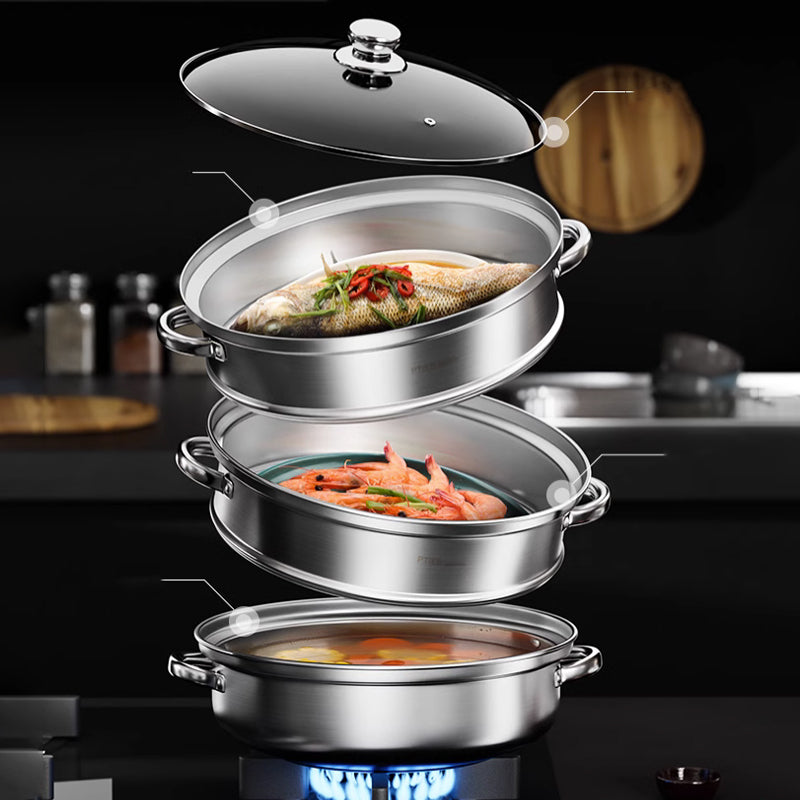 3-Tier Food Steamer - NutriSteam-Nora Luxe