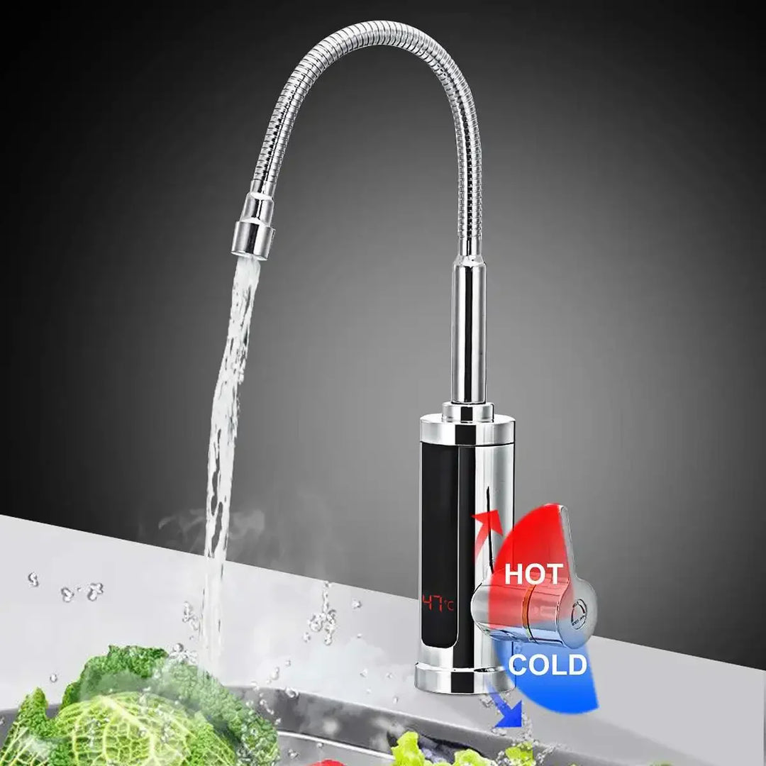 3000W Electric Kitchen Tap with Instant Hot Water - FlowHeat-Type 1 Black-Nora Luxe